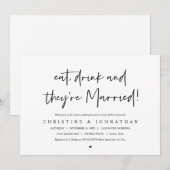Eet, drink en herstel, na de bruiloft brunch invit kaart (Voorkant / Achterkant)