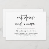 Eet, drink en herstel na de bruiloft kaart (Voorkant / Achterkant)