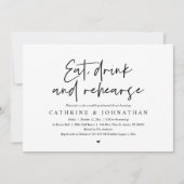 Eet, Drink en repetitie, bruiloft Kaart (Voorkant)
