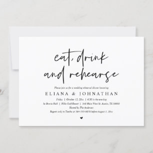 Eet, Drink en repetitie, bruiloft Kaart