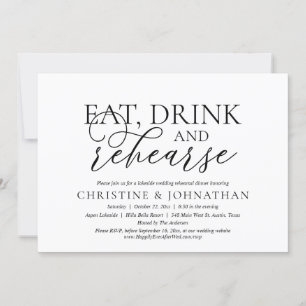 Eet-, Drink- en repetities, bruiloft-repetitie Kaart