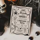 Eet Drink en Spooky Halloween Party Kaart