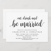 Eet, Drink en trouwen, repetitief diner Kaart (Voorkant / Achterkant)