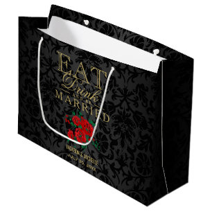 Eet, Drink en trouwen - Rood en zwart Groot Cadeauzakje