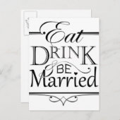 Eet, Drink en trouwen Uitnodiging Briefkaart (Voorkant / Achterkant)