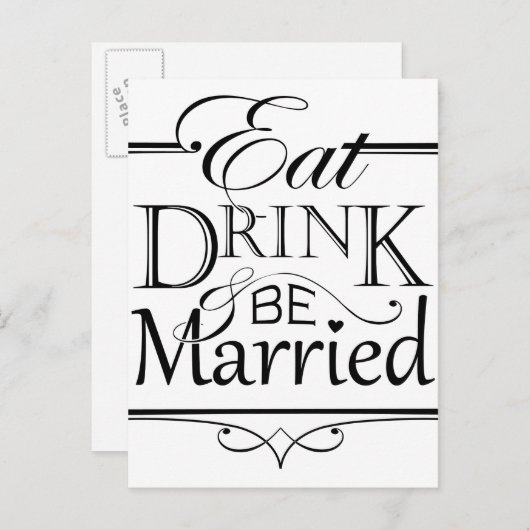 Eet, Drink en trouwen Uitnodiging Briefkaart (Voorkant / Achterkant)