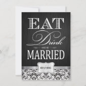 Eet Drink en trouwt met zwart-wit vocht Kaart (Voorkant)
