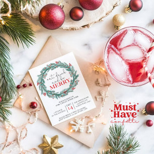 Eet, Drink en Vier Kerstfeest Potluck Feestdagenkaart