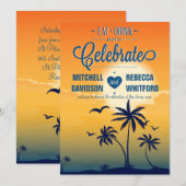 Eet Drink en Vier Zomer Zonsondergang Bruiloft Kaart (Voorkant / Achterkant)