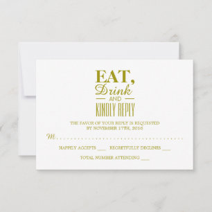 Eet, Drink en vriendelijk antwoord Gold Wedding RS