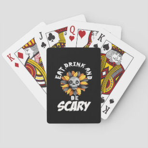 Eet, drink en wees bang, grappig trendy pokerkaarten