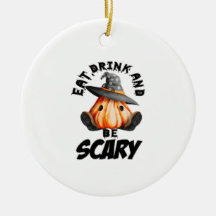 Eet, Drink En Wees Bang Retro Cool Keramisch Ornament