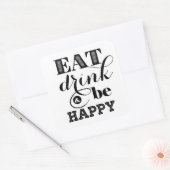 Eet, Drink en wees blij Vierkante Sticker (Envelop)