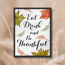 Eet Drink en wees dankbaar Herfst Thanksgiving Wal