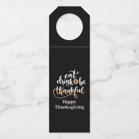 Eet drink en wees dankbaar modern flessenhanger (Voorkant)