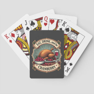 Eet, drink en wees een Thanksgiving-kalkoen met cr Pokerkaarten