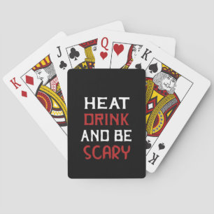 Eet, drink en wees eng creatief informeel pokerkaarten