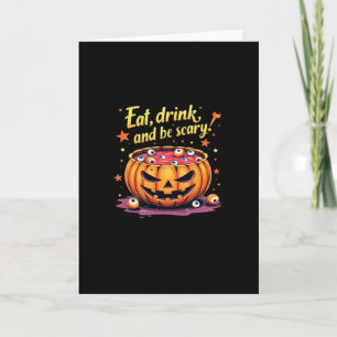 Eet, drink en wees eng Enge filmnacht Halloween Kaart