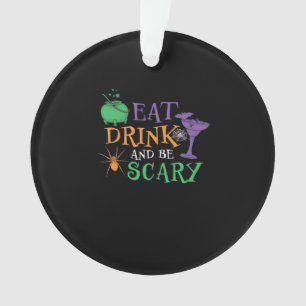 Eet, drink en wees eng essentieel retro grafisch o ornament
