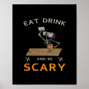 Eet, drink en wees eng esthetisch grafisch poster