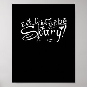 Eet, drink en wees eng esthetisch grafisch trendy poster