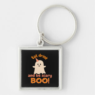 Eet, drink en wees eng Funny Spooky-cadeaus voor k Sleutelhanger