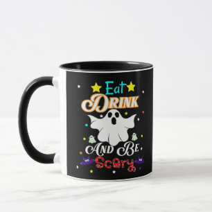 Eet, drink en wees eng gelukkige Halloween-dag Mok