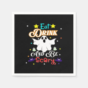 Eet, drink en wees eng. Gelukkige Halloween-dag Servet