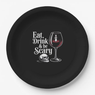Eet, drink en wees eng grappig citaat moderne look papieren bordje