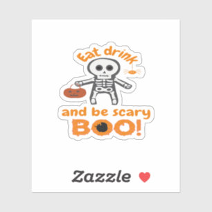 Eet, drink en wees eng grappig griezelig sticker