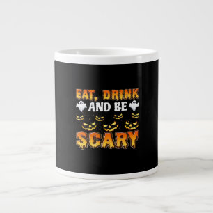 Eet, drink en wees eng, grappig Halloween-essentie Extra Grote Beker