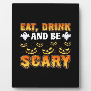 Eet, drink en wees eng grappig Halloween-essentiee Fotoplaat