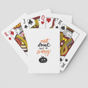 Eet, drink en wees eng grappig Halloween Pokerkaarten