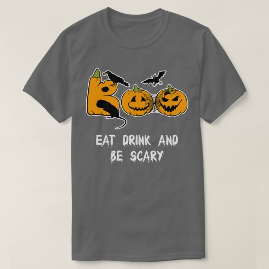 Eet Drink en wees eng grappig Halloween T-shirt en (Design voorkant)