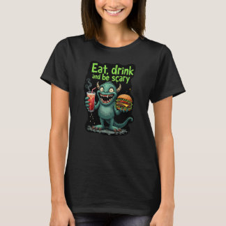 Eet Drink en wees eng Grappig T-Shirt