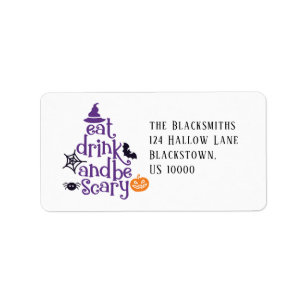 Eet Drink en wees eng Halloween-adres Etiket