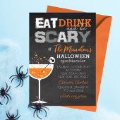 Eet Drink en wees eng Halloween Adult Party Kaart
