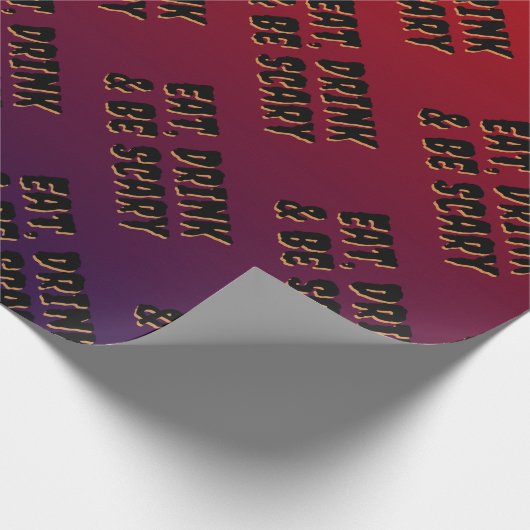 Eet, Drink en wees eng Halloween Cadeaupapier (Hoek)