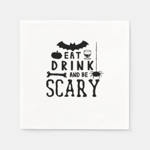 Eet, drink en wees eng Halloween citaat Servet