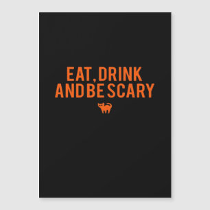 Eet, drink en wees eng Halloween-fan tekstkunst Es