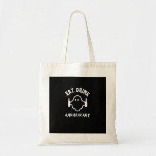 Eet, drink en wees eng Halloween-feest grappige ge Tote Bag