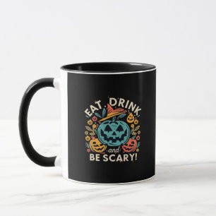 Eet, drink en wees eng Halloween-feest grappige tr Mok