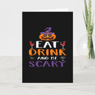 Eet, drink en wees eng Halloween-feest heksendrank Kaart