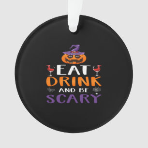 Eet, drink en wees eng Halloween-feest heksendrank Ornament
