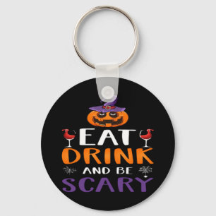 Eet, drink en wees eng Halloween-feest Heksendrank Sleutelhanger