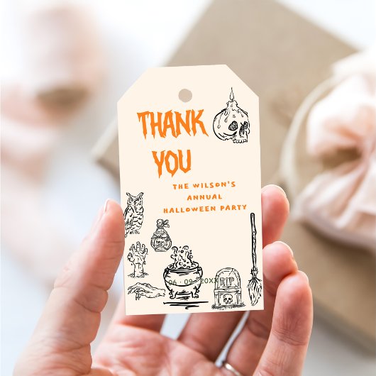 Eet Drink en wees eng Halloween-feest voor volwass Cadeaulabel