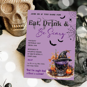 Eet Drink en wees eng Halloween feestuitnodiging Kaart