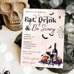 Eet Drink en wees eng Halloween feestuitnodiging Kaart