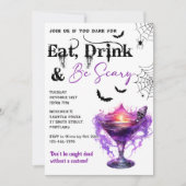 Eet Drink en wees eng Halloween feestuitnodiging Kaart (Voorkant)