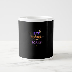 Eet, drink en wees eng Halloween grappig ontwerp Extra Grote Beker